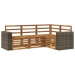 vidaXL Súpravy pohoviek 4 pcs Pevné akáciové drevo – Obrázok 2