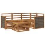 vidaXL Záhradná súprava gaučov 5 pcs Prírodná 59 x 59 x 37 cm – Obrázok 2