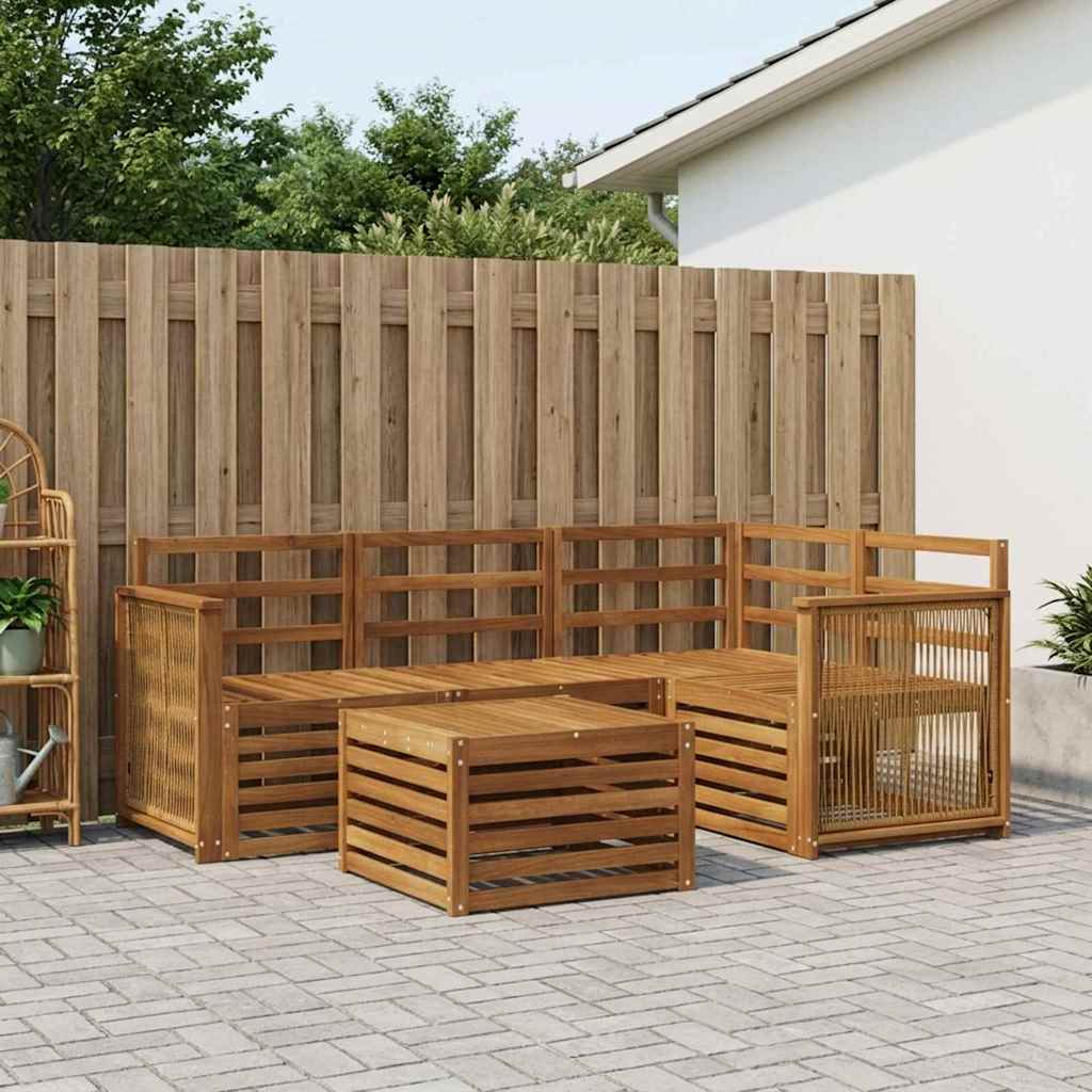 3384325_1.jpg vidaXL Záhradná súprava gaučov 5 pcs Prírodná 59 x 59 x 37 cm – Obrázok 1
