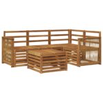 vidaXL Záhradná súprava gaučov 5 pcs Prírodná 59 x 59 x 37 cm – Obrázok 2