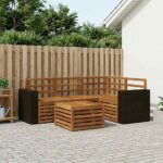 vidaXL Záhradná súprava gaučov 5 pcs Prírodná 59 x 59 x 37 cm