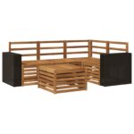 vidaXL Záhradná súprava gaučov 5 pcs Prírodná 59 x 59 x 37 cm – Obrázok 2