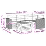 vidaXL Záhradná súprava gaučov 5 pcs Prírodná 59 x 59 x 37 cm – Obrázok 7