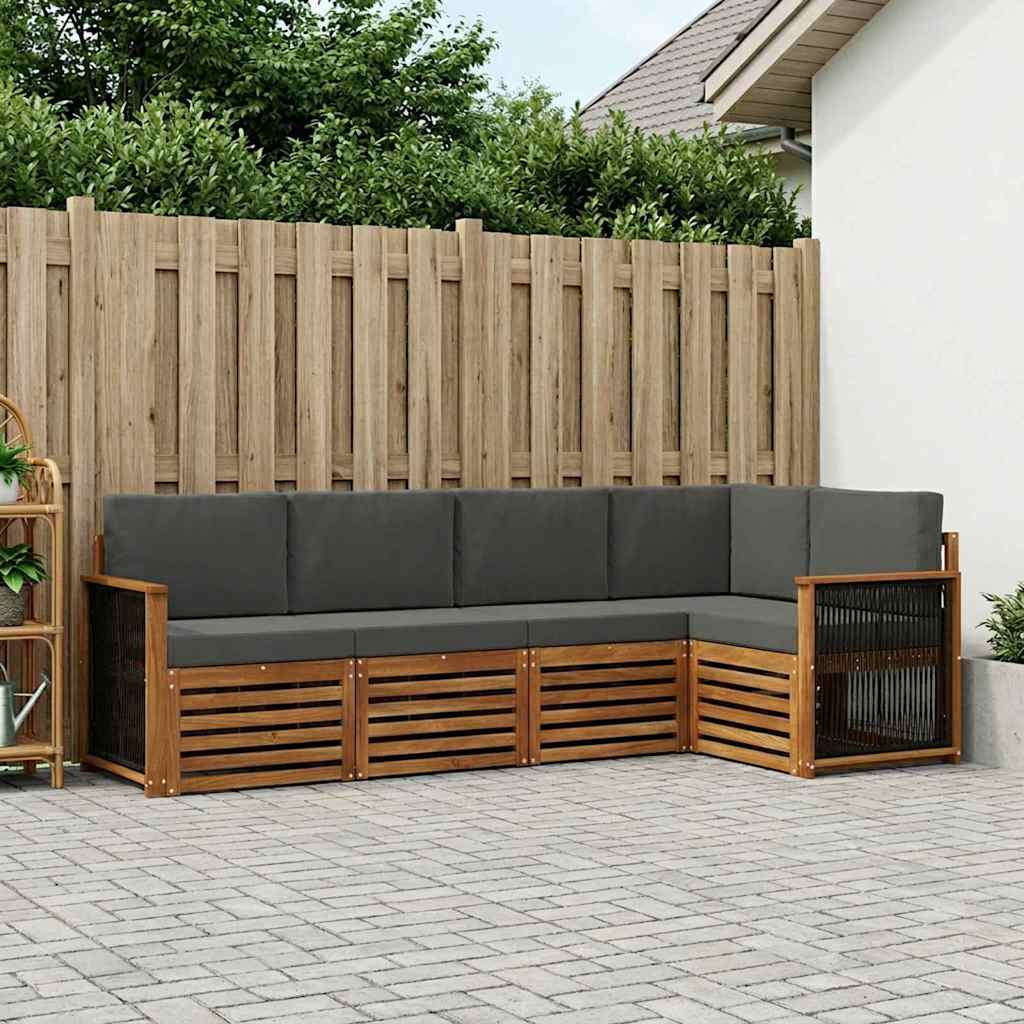 3384353_1.jpg vidaXL Sada rohových gaučov s vankúšom 4 pcs Prírodná a antracitová – Obrázok 1