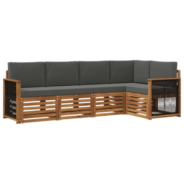 vidaXL Sada rohových gaučov s vankúšom 4 pcs Prírodná a antracitová – Obrázok 2