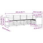vidaXL Sada rohových gaučov 4 pcs Prírodná Pevné akáciové drevo – Obrázok 7
