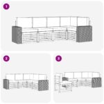 vidaXL Sada rohových gaučov s vankúšom 5 pcs Prírodná a antracitová – Obrázok 6