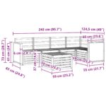 vidaXL Sada rohových gaučov 5 pcs Prírodná Pevné akáciové drevo – Obrázok 9