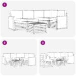 vidaXL Sada rohových gaučov s vankúšom 5 pcs Prírodná a antracitová – Obrázok 6