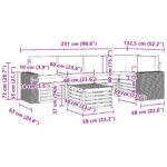 vidaXL Sada rohových gaučov s vankúšom 6 pcs Prírodná a béžová – Obrázok 8