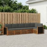 vidaXL Sada rohových gaučov s vankúšom 5 pcs Prírodná a antracitová