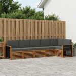 vidaXL Sada rohových gaučov s vankúšom 5 pcs Prírodná a antracitová