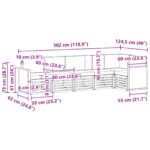 vidaXL Sada rohových gaučov s vankúšom 5 pcs Prírodná – Obrázok 8