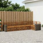 vidaXL Sada rohových gaučov 6 pcs Prírodná Pevné akáciové drevo