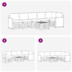 vidaXL Sada rohových gaučov s vankúšom 6 pcs Prírodná a krémová – Obrázok 7