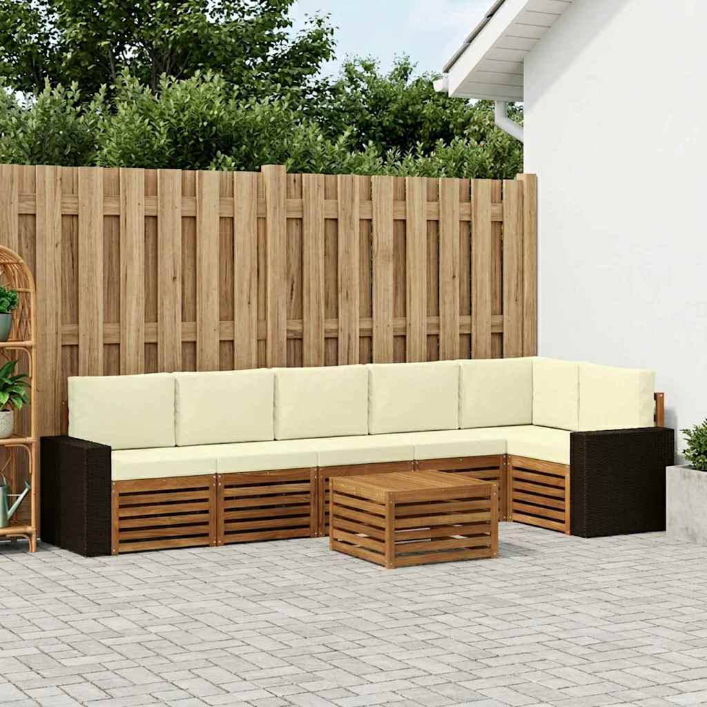 3384451_1.jpg vidaXL Sada rohových gaučov s vankúšom 7 pcs Prírodná a krémová – Obrázok 1