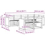 vidaXL Sada rohových gaučov 6 pcs Prírodná Pevné akáciové drevo – Obrázok 6