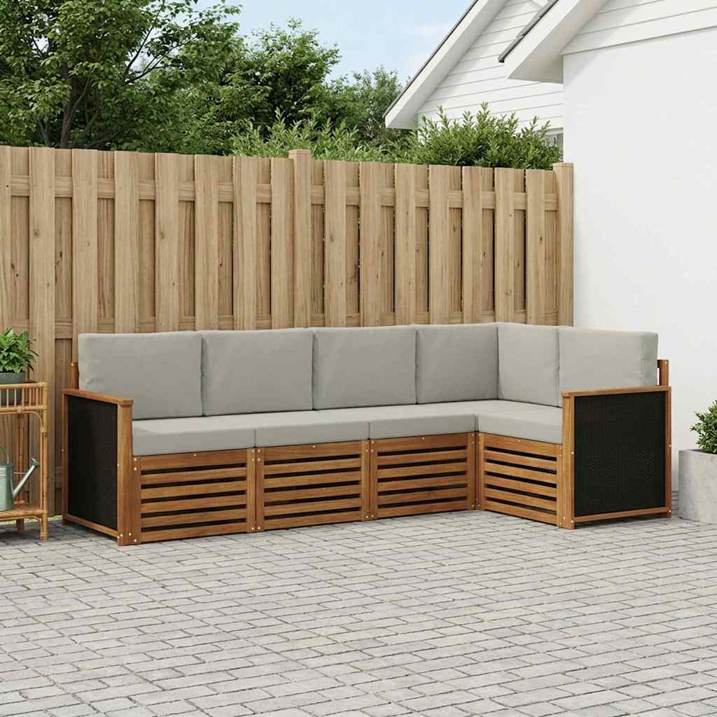 3384462_1.jpg vidaXL Sada rohových gaučov s vankúšom 6 pcs Prírodná a svetlosivá – Obrázok 1