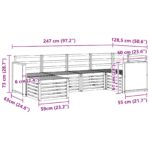 vidaXL Sada rohových gaučov 5 pcs Prírodná Pevné akáciové drevo – Obrázok 8