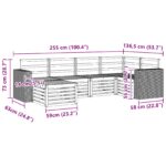 vidaXL Sada rohových gaučov 6 pcs Prírodná – Obrázok 8