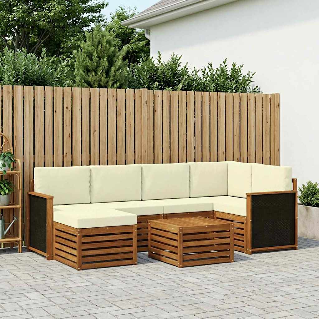 3384581_1.jpg vidaXL Sada rohových gaučov s vankúšom 6 pcs Prírodná a krémová – Obrázok 1