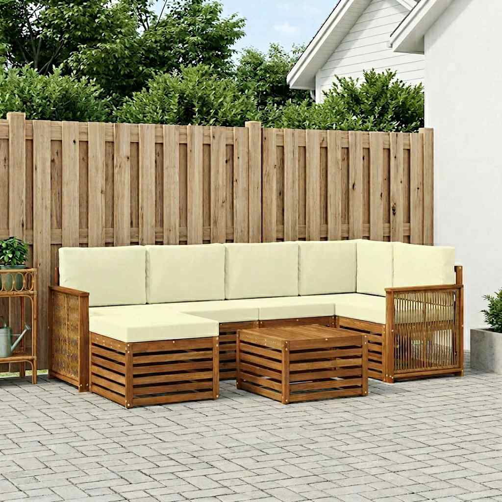 3384596_1.jpg vidaXL Sada rohových gaučov s vankúšom 6 pcs Prírodná a krémová – Obrázok 1