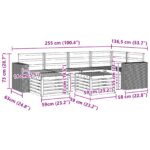 vidaXL Sada rohových gaučov 6 pcs Prírodná Pevné akáciové drevo – Obrázok 9