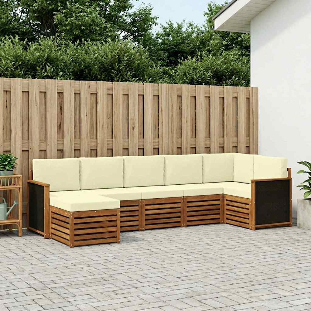 3384611_1.jpg vidaXL Sada rohových gaučov s vankúšom 6 pcs Prírodná a krémová – Obrázok 1