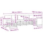 vidaXL Sada rohových gaučov s vankúšom 6 pcs Prírodná a krémová – Obrázok 8