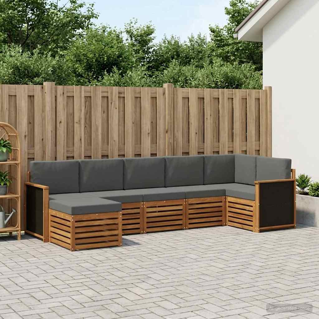 3384613_1.jpg vidaXL Sada rohových gaučov s vankúšom 6 pcs Prírodná a antracitová – Obrázok 1
