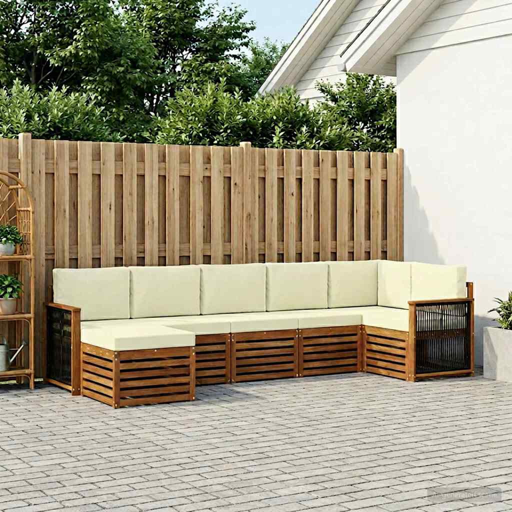 3384621_1.jpg vidaXL Sada rohových gaučov s vankúšom 6 pcs Prírodná a krémová – Obrázok 1