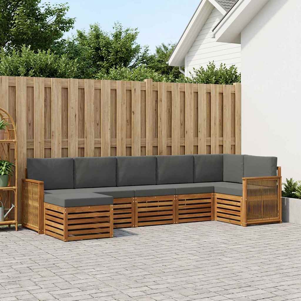 3384628_1.jpg vidaXL Sada rohových gaučov s vankúšom 6 pcs Prírodná a antracitová – Obrázok 1