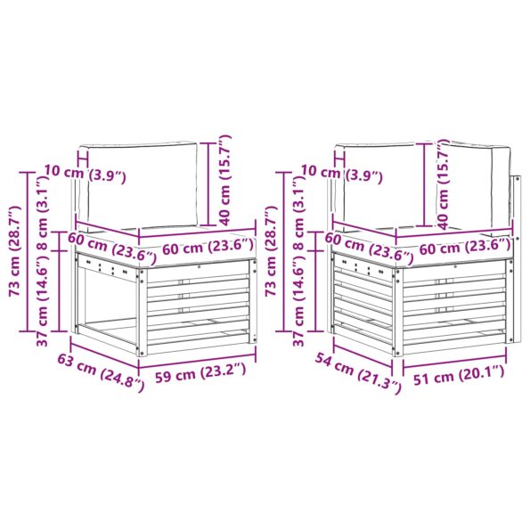 vidaXL Sada rohových gaučov s vankúšom 5 pcs Prírodná a krémová – Obrázok 7