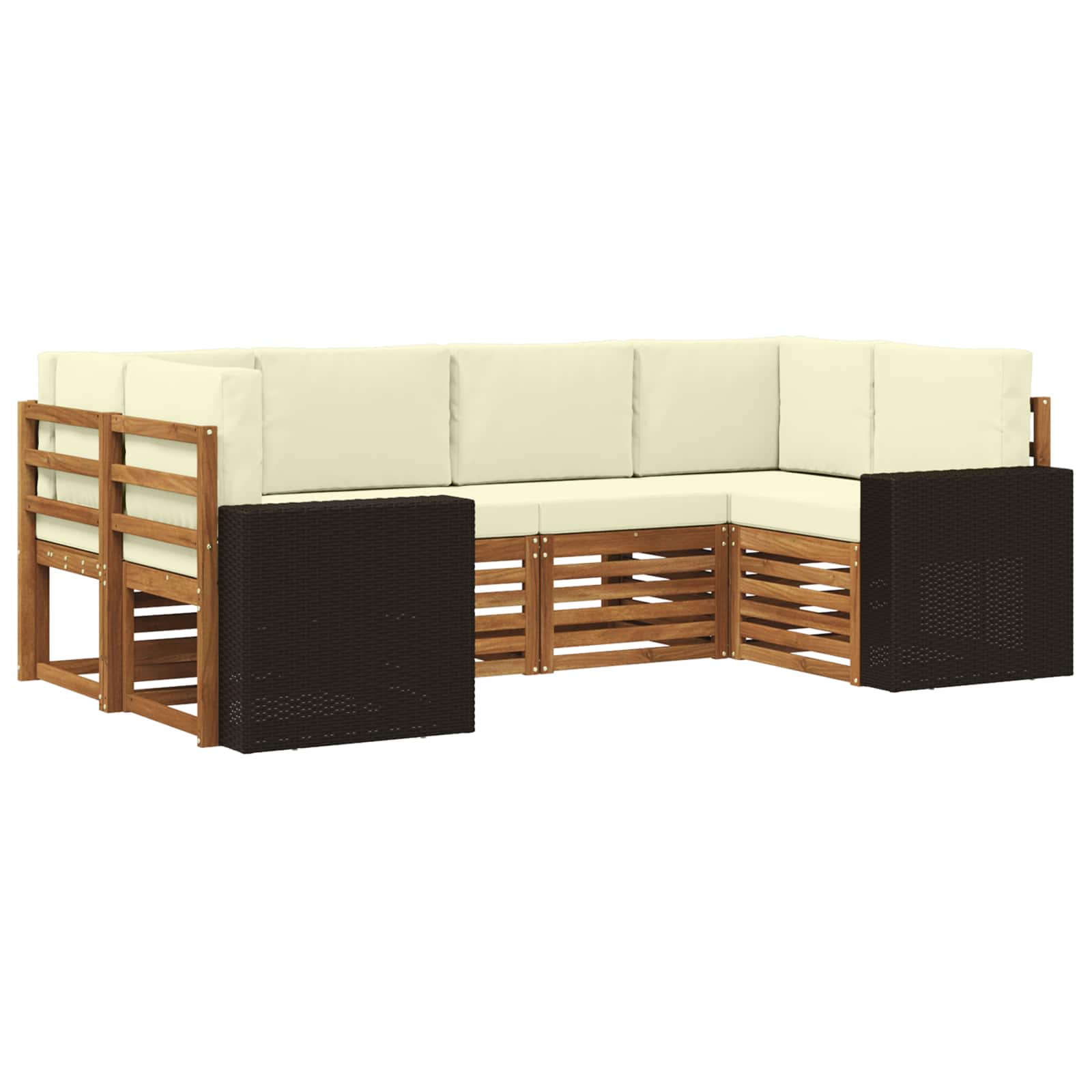 3384781_1.jpg vidaXL Sada rohových gaučov 6 pcs Prírodná a krémová Polyester – Obrázok 1