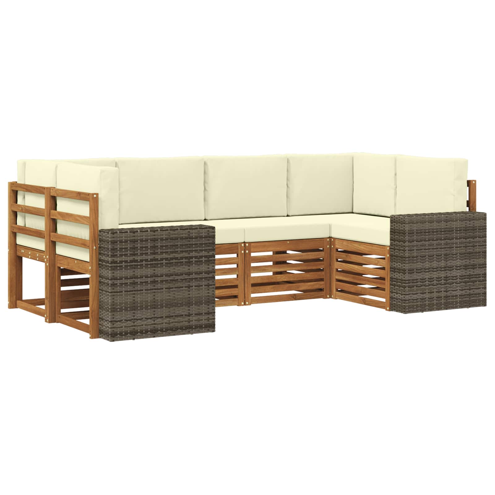 3384786_1.jpg vidaXL Sada rohových gaučov 6 pcs Prírodná a krémová Polyester – Obrázok 1