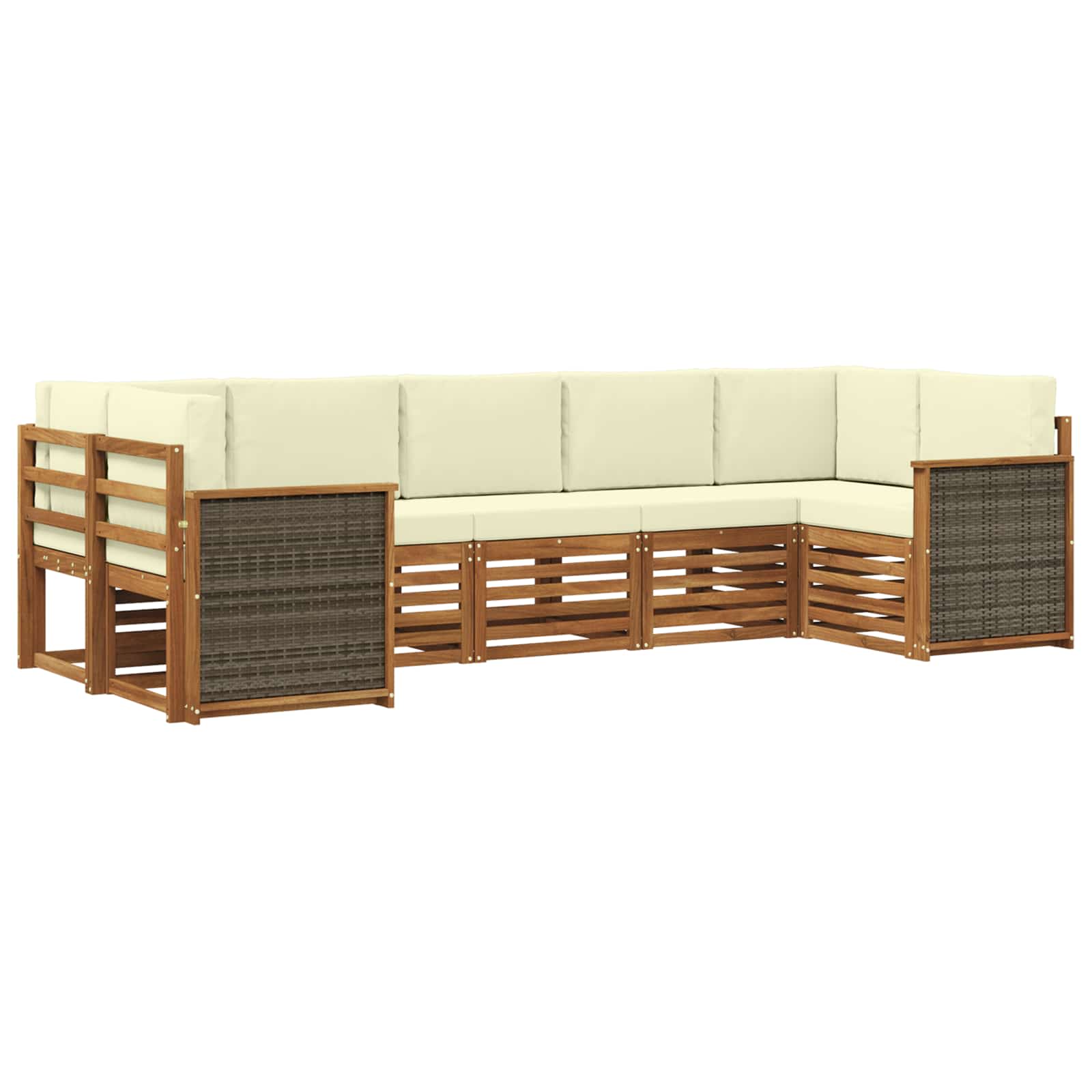 3384796_1.jpg vidaXL Sada rohových gaučov s vankúšom 6 pcs Prírodná a krémová – Obrázok 1
