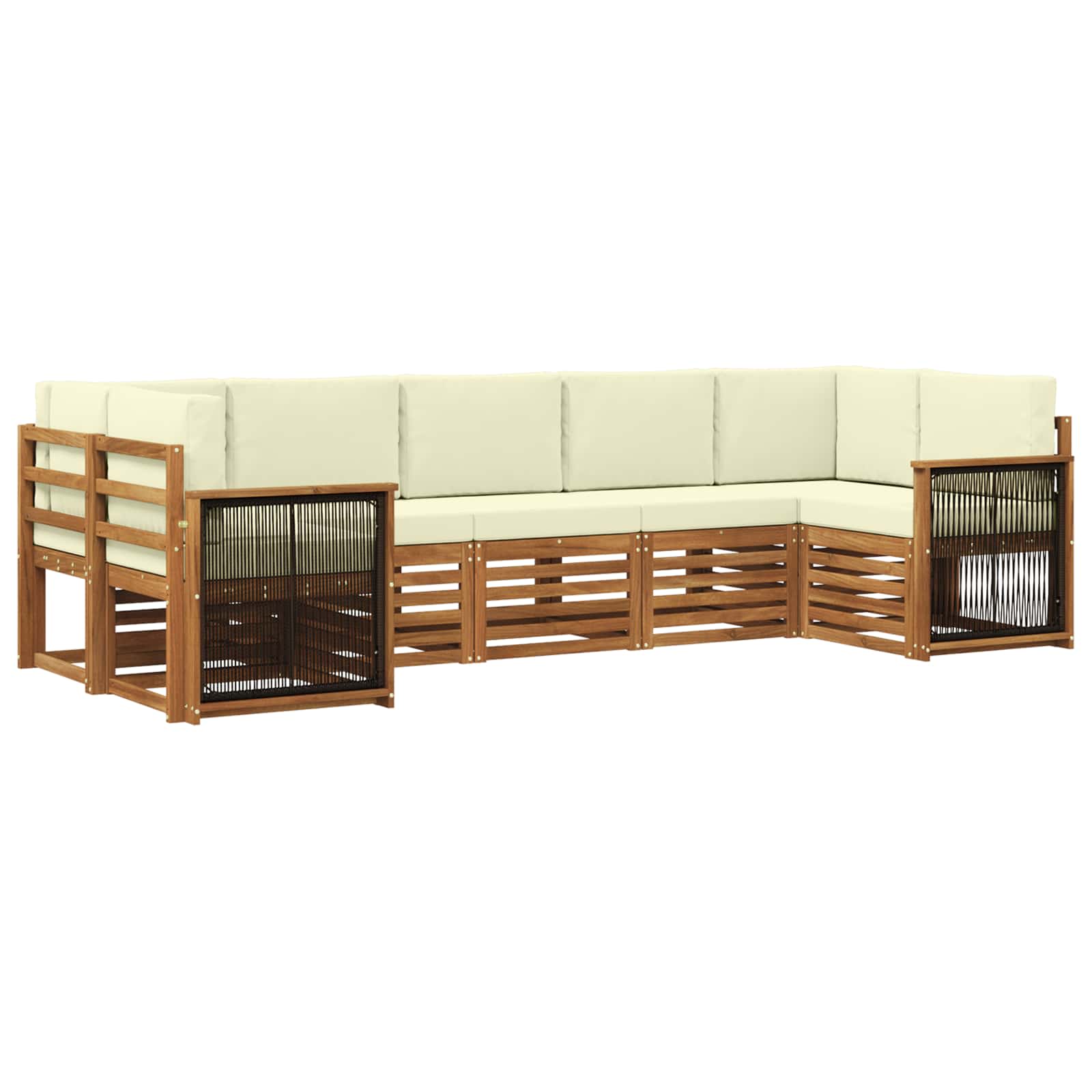 3384801_1.jpg vidaXL Sada rohových gaučov s vankúšom 6 pcs Prírodná a krémová – Obrázok 1