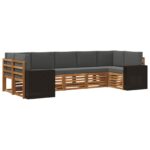 vidaXL Sada rohových gaučov 7 pcs Prírodná a antracitová Polyester – Obrázok 2