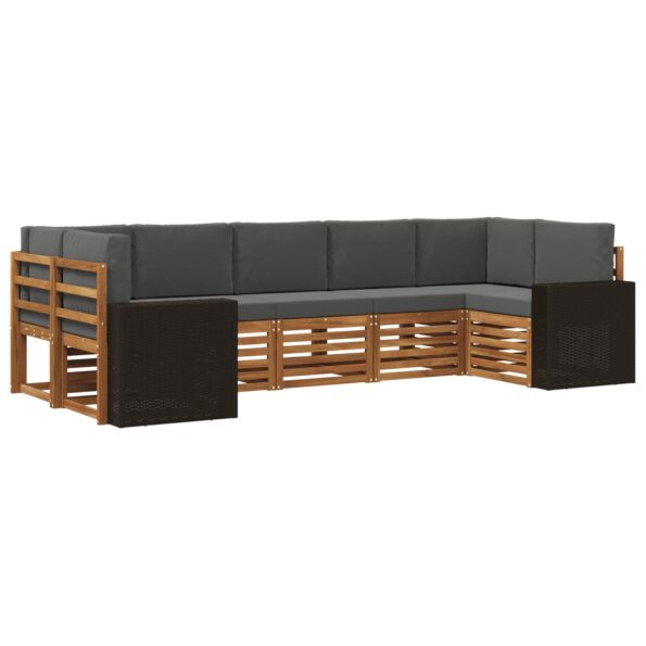 vidaXL Sada rohových gaučov 7 pcs Prírodná a antracitová Polyester – Obrázok 2