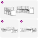 vidaXL Sada rohových gaučov 7 pcs Prírodná Pevné akáciové drevo – Obrázok 6