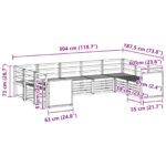 vidaXL Sada rohových gaučov 7 pcs Prírodná Pevné akáciové drevo – Obrázok 7