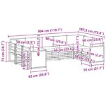 vidaXL Sada rohových gaučov s vankúšom 7 pcs Prírodná – Obrázok 8