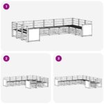 vidaXL Sada rohových gaučov 7 pcs Prírodná Pevné akáciové drevo – Obrázok 6