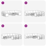 vidaXL Záhradná súprava gaučov s vankúšom 8 pcs Prírodná – Obrázok 7