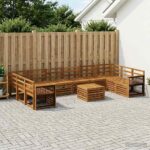 vidaXL Záhradná súprava gaučov 8 pcs Prírodná Pevné akáciové drevo