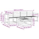 vidaXL Záhradná súprava gaučov 4 pcs Prírodná Pevné akáciové drevo – Obrázok 6
