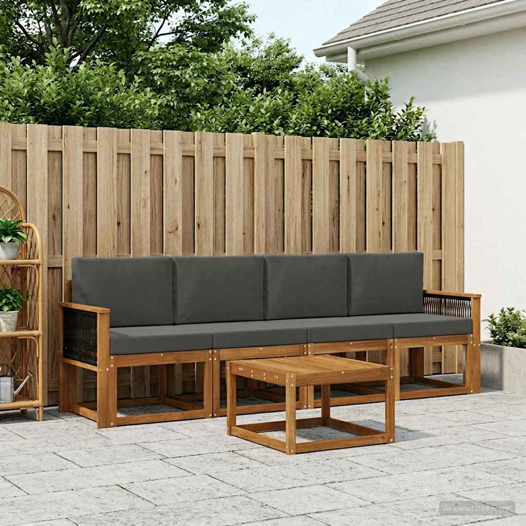 3384973_1.jpg vidaXL Záhradná súprava gaučov s vankúšom 4 pcs Prírodná a antracitová – Obrázok 1