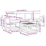 vidaXL Záhradná súprava gaučov s vankúšom 4 pcs Prírodná – Obrázok 5