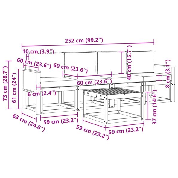 vidaXL Záhradná súprava gaučov 5 pcs Prírodná a antracitová Polyester – Obrázok 6