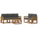 vidaXL Záhradná súprava gaučov 6 pcs Prírodná a antracitová Polyester – Obrázok 2